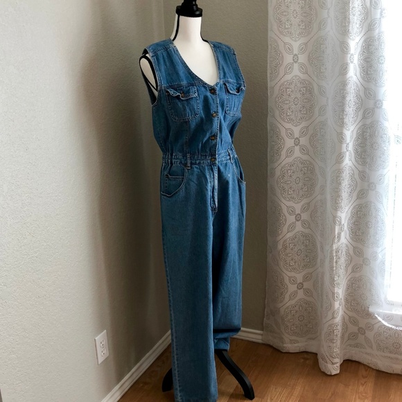 Gloria Vanderbilt Soft Blue Denim Jumpsuit Medium - Picture 2 of 7